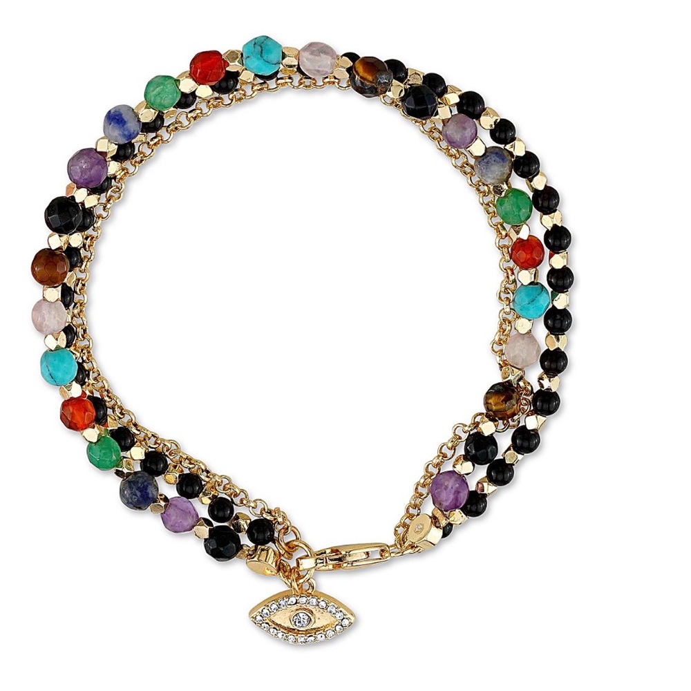Multicolor Beaded Gold Bracelet